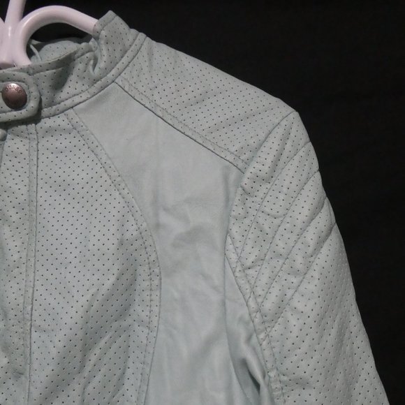 GUESS | medium | Faux Leather Jacket With Zip Cuffs and Pockets | Like New Cond - Picture 6 of 16